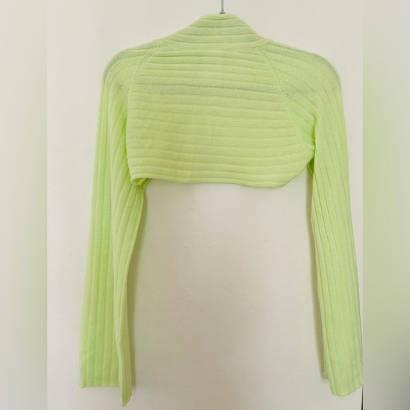 NWOT Free People Noelle Cashmere Shrug Lime Green Size Small - Picture 4 of 9